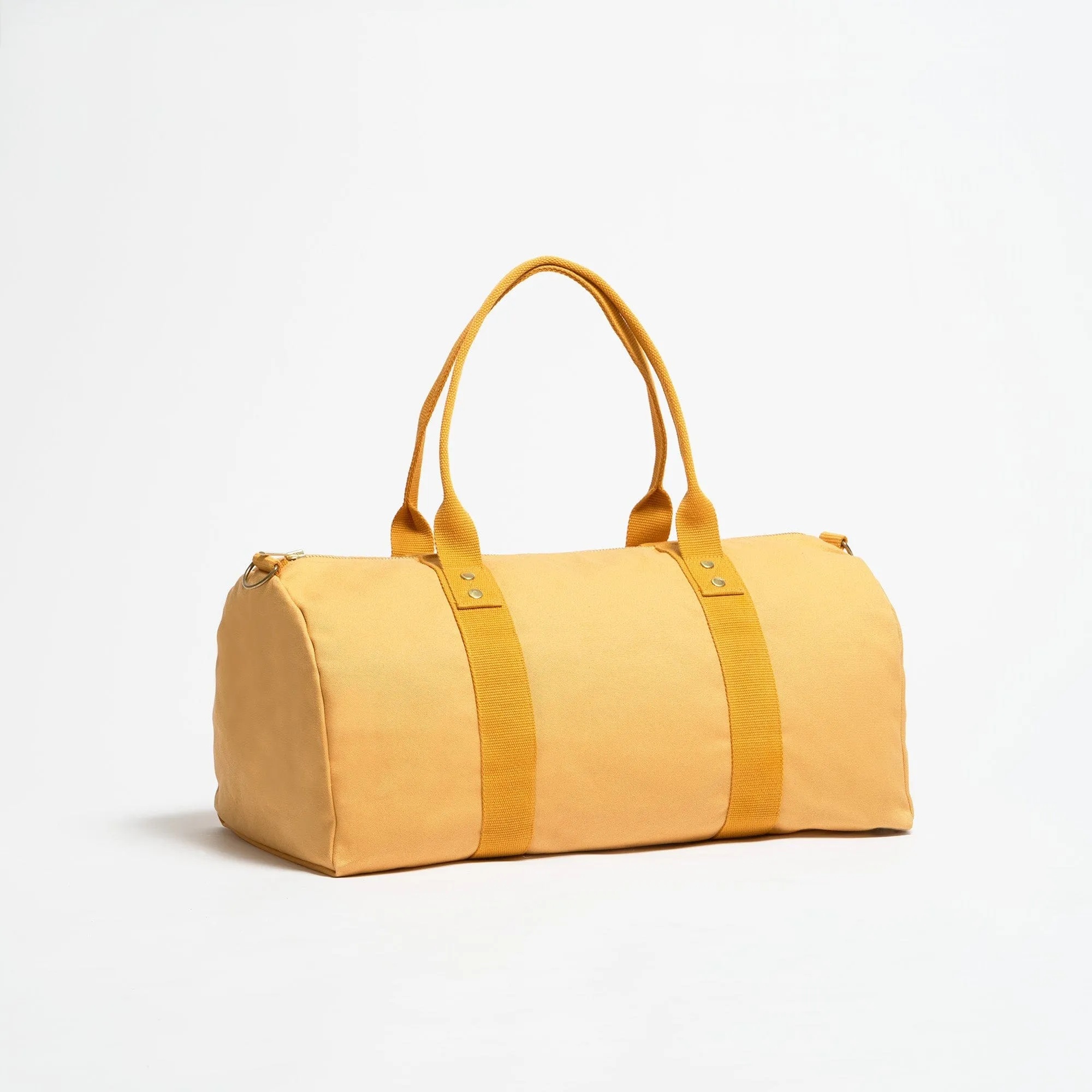 Natural Cotton Canvas Vegan Weekender | Mustard Yellow