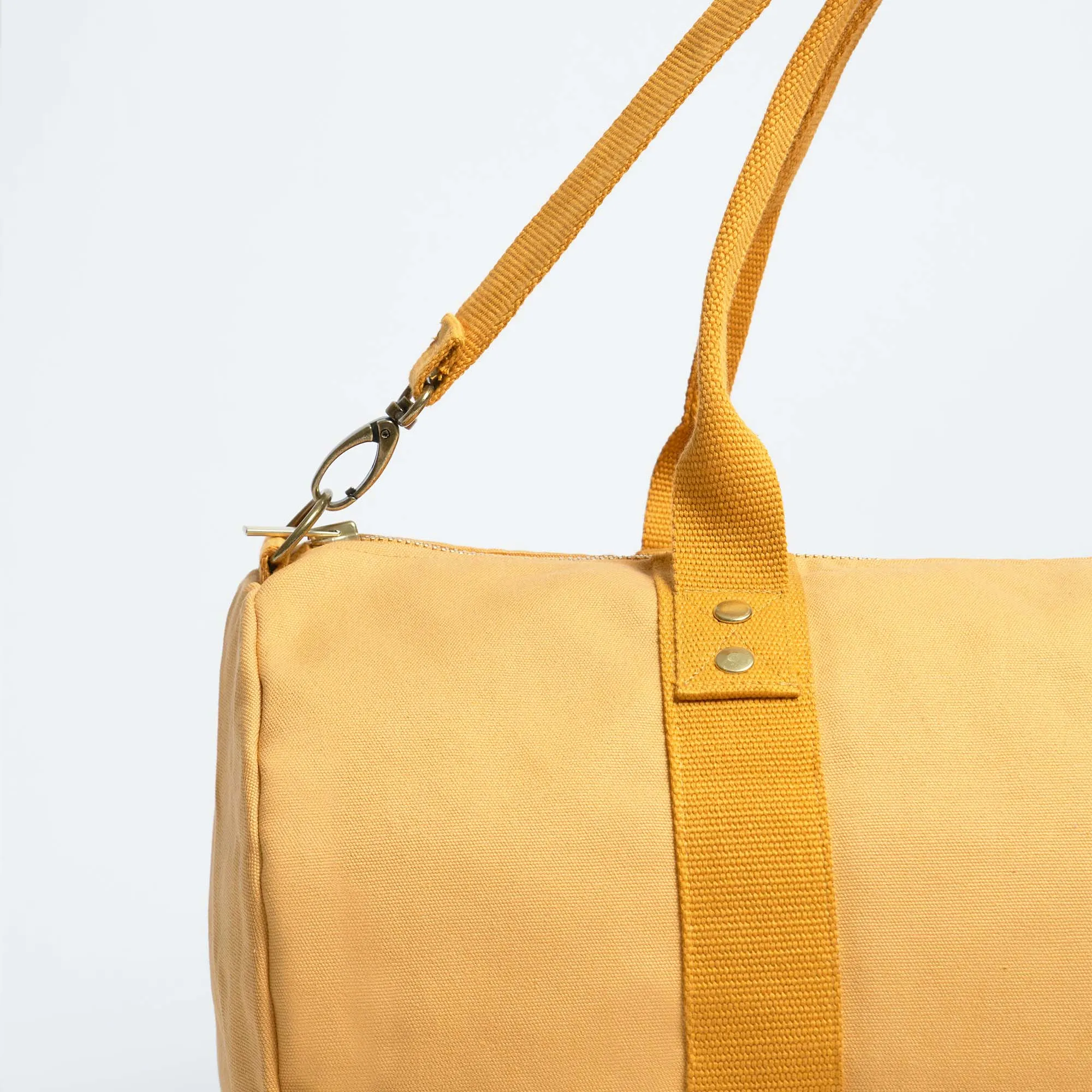 Natural Cotton Canvas Vegan Weekender | Mustard Yellow