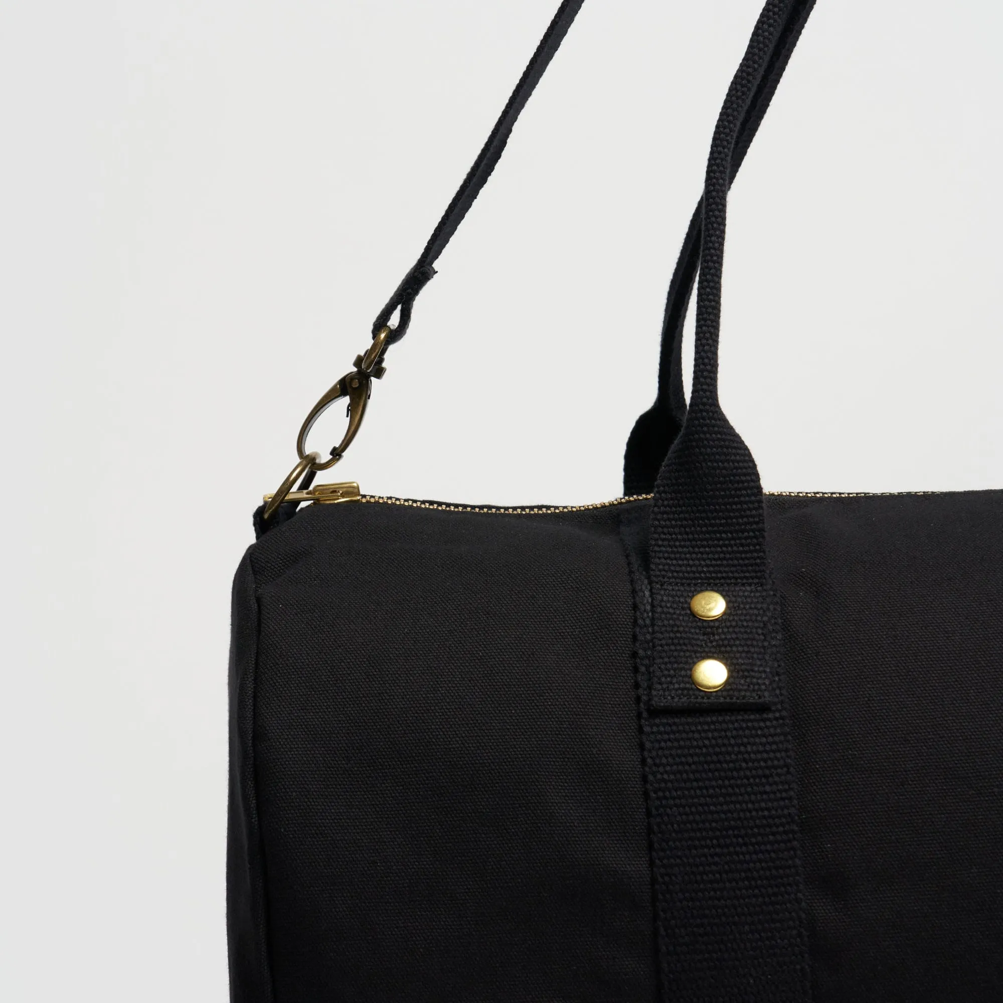 Natural Cotton Canvas Vegan Weekender | Night Black