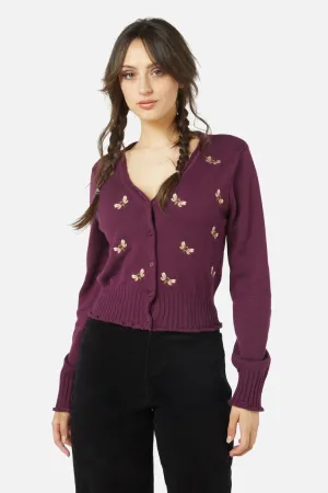 NZ Bee Emb Cardi