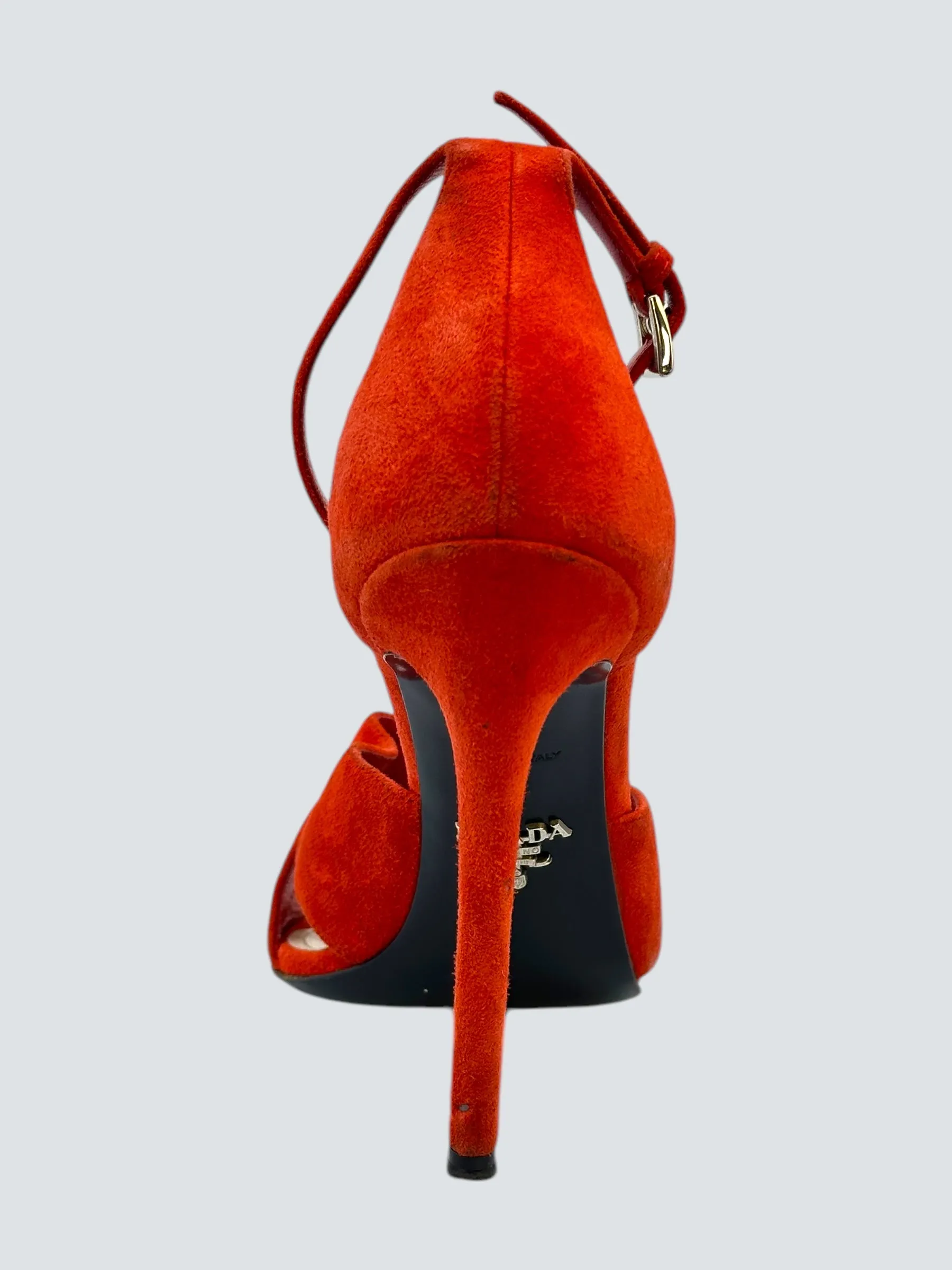 Prada Orange/Red Suede Shoes
