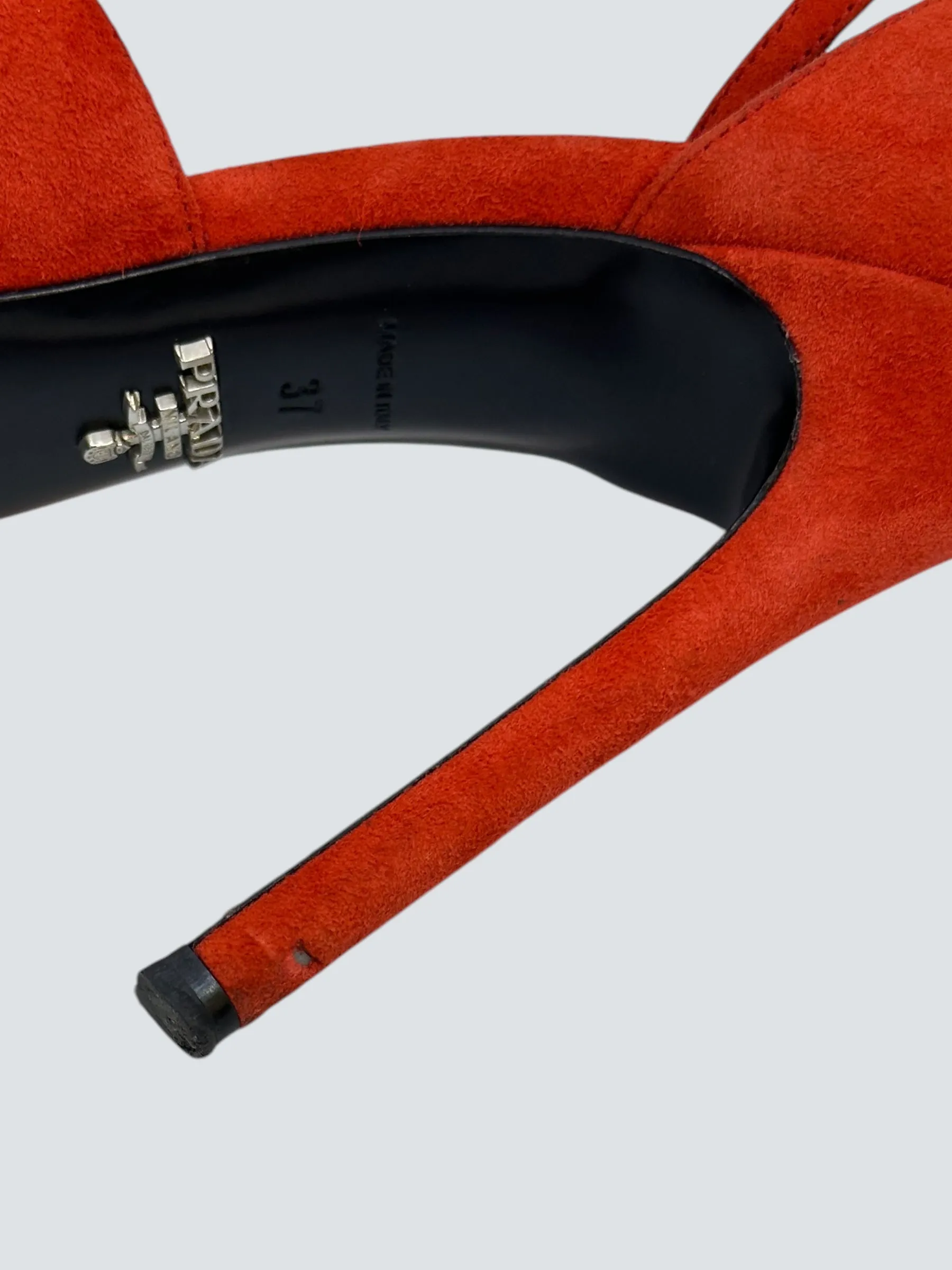 Prada Orange/Red Suede Shoes