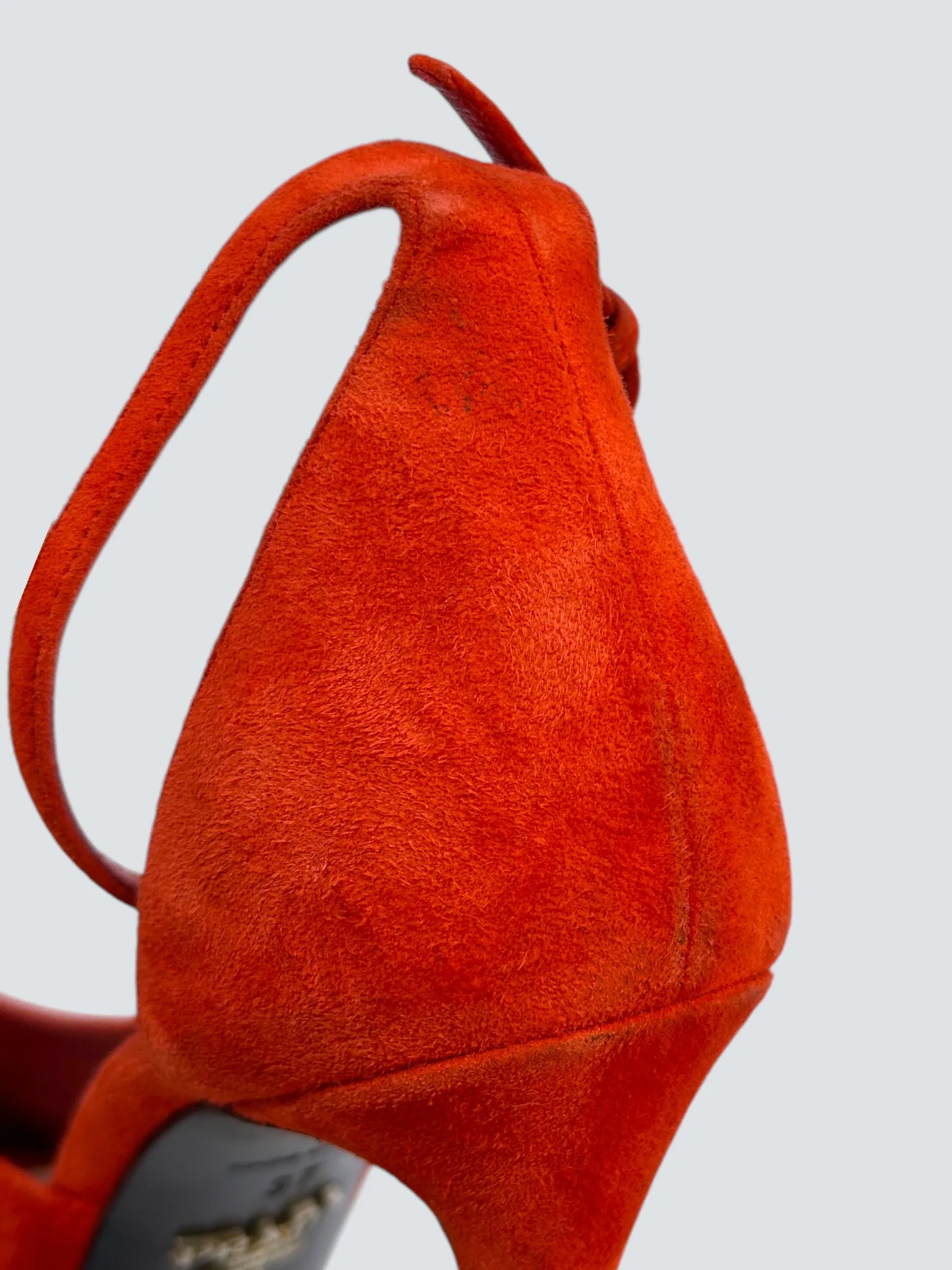 Prada Orange/Red Suede Shoes