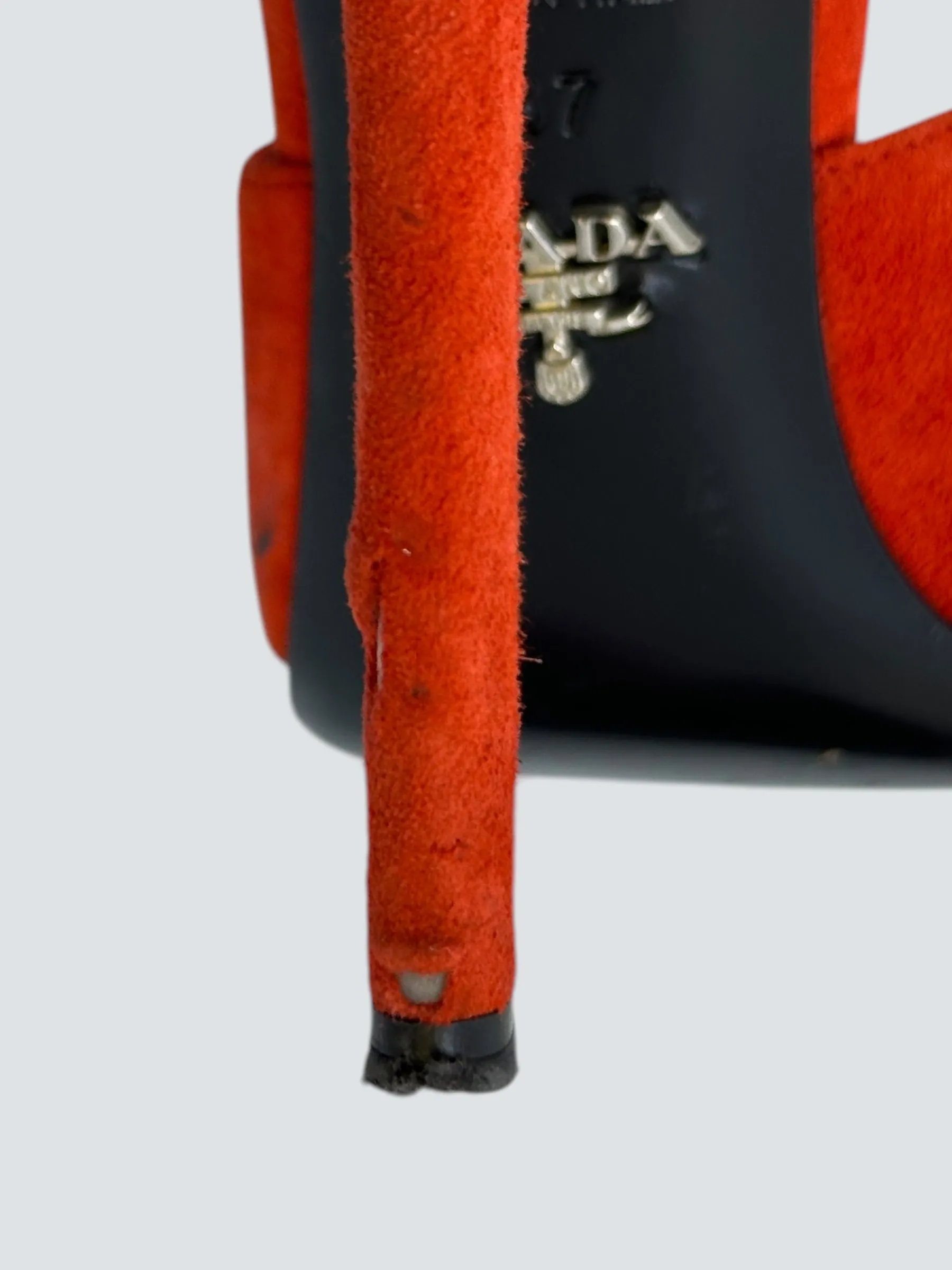 Prada Orange/Red Suede Shoes