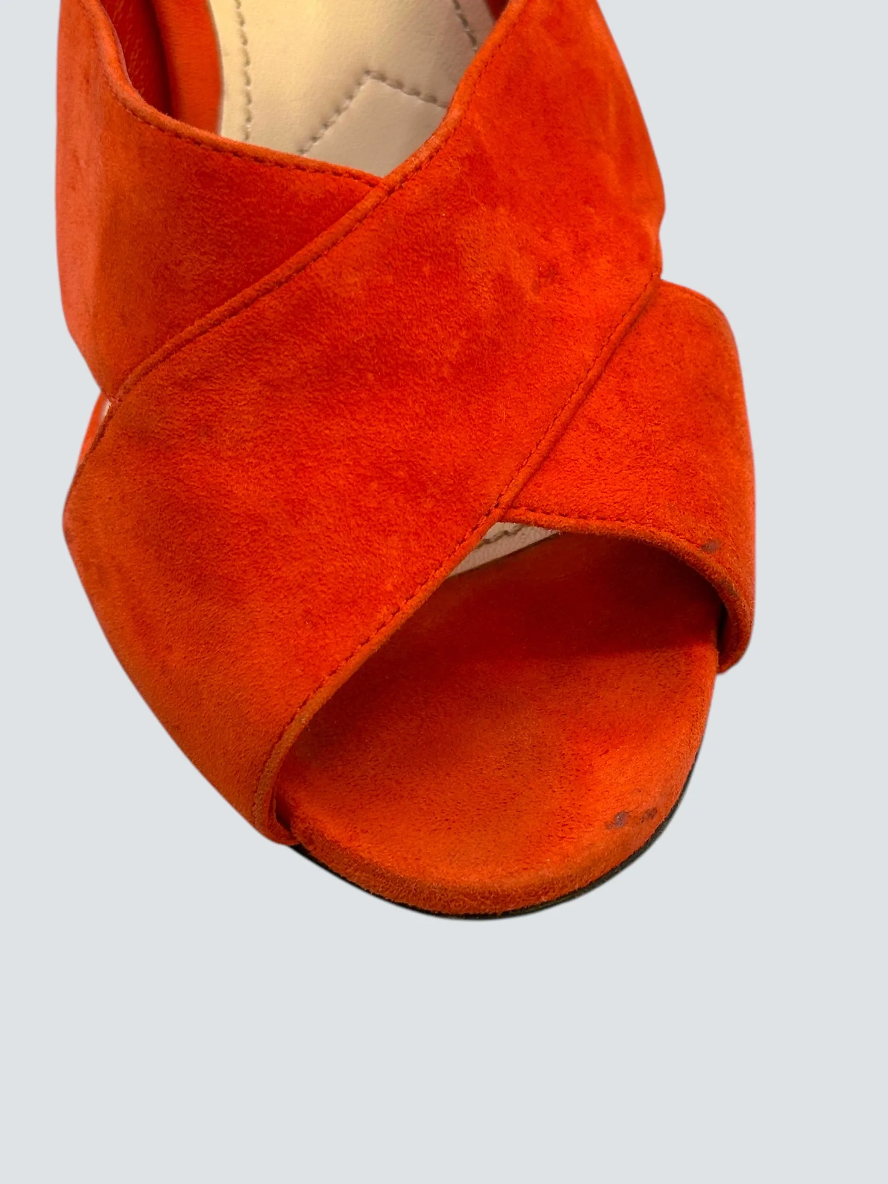 Prada Orange/Red Suede Shoes