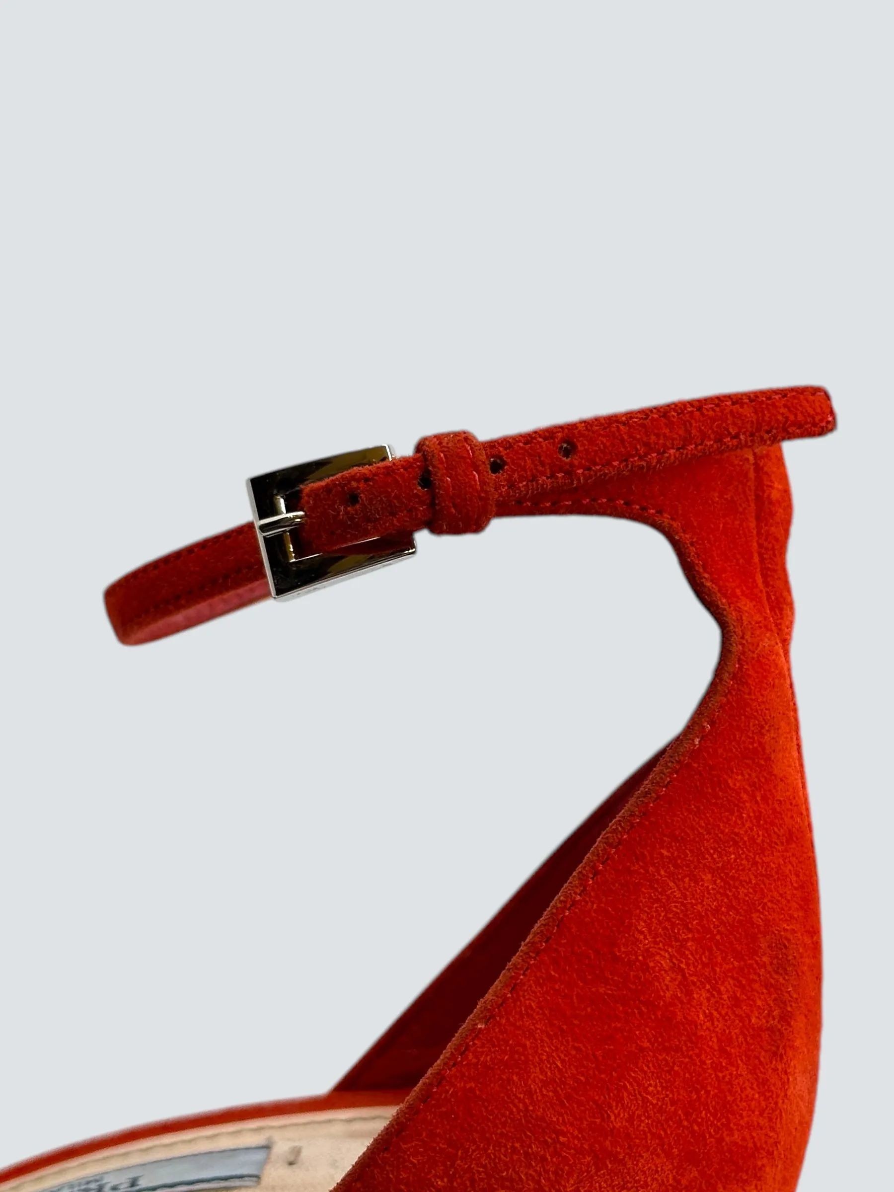 Prada Orange/Red Suede Shoes
