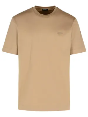 'Pure' Beige Cotton T-Shirt