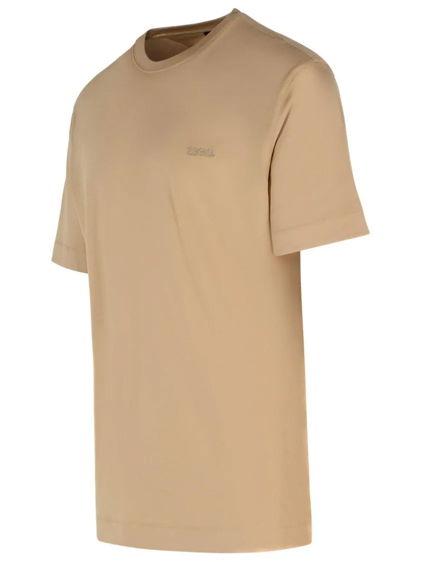 'Pure' Beige Cotton T-Shirt