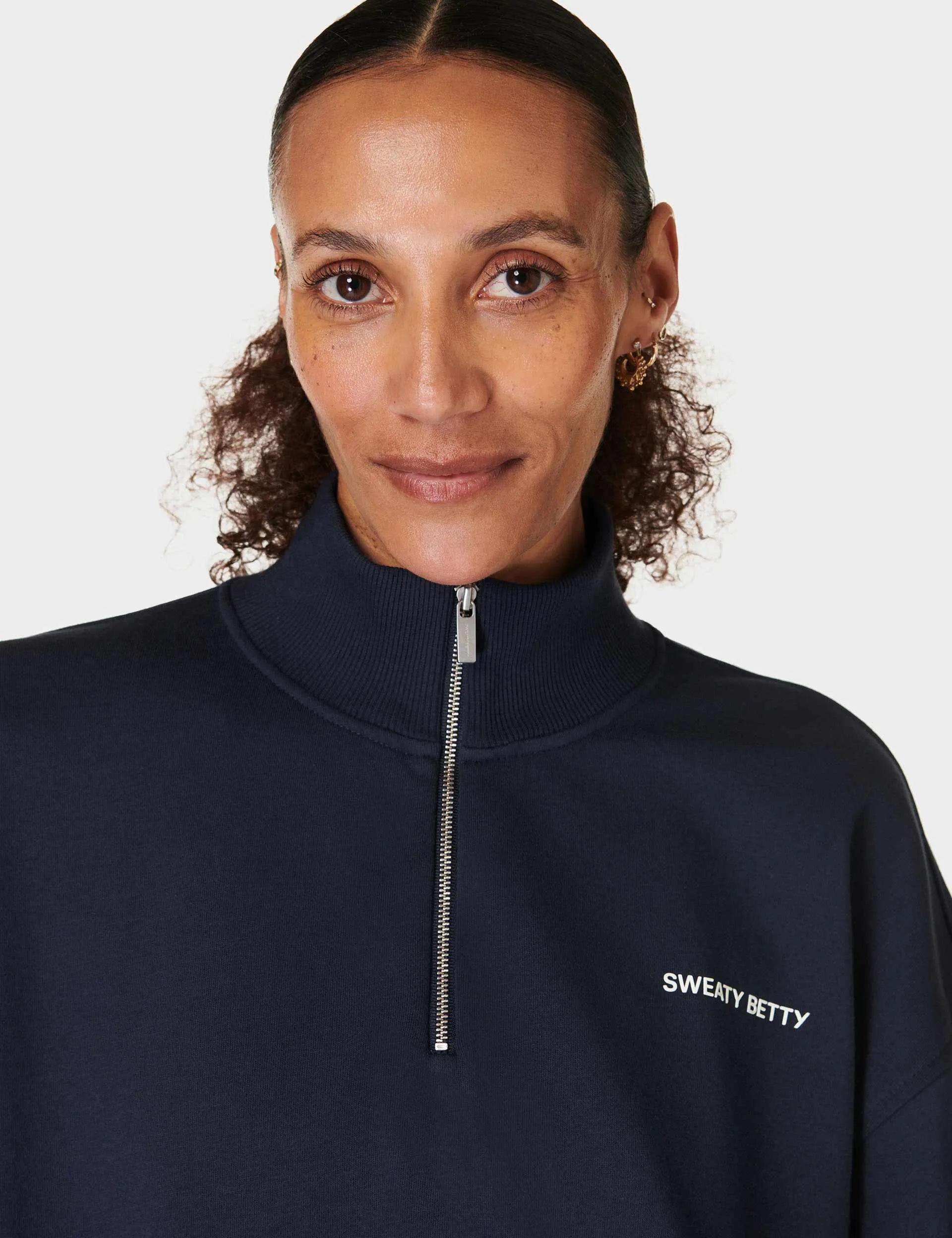 Revive Crop Half Zip - Navy Blue