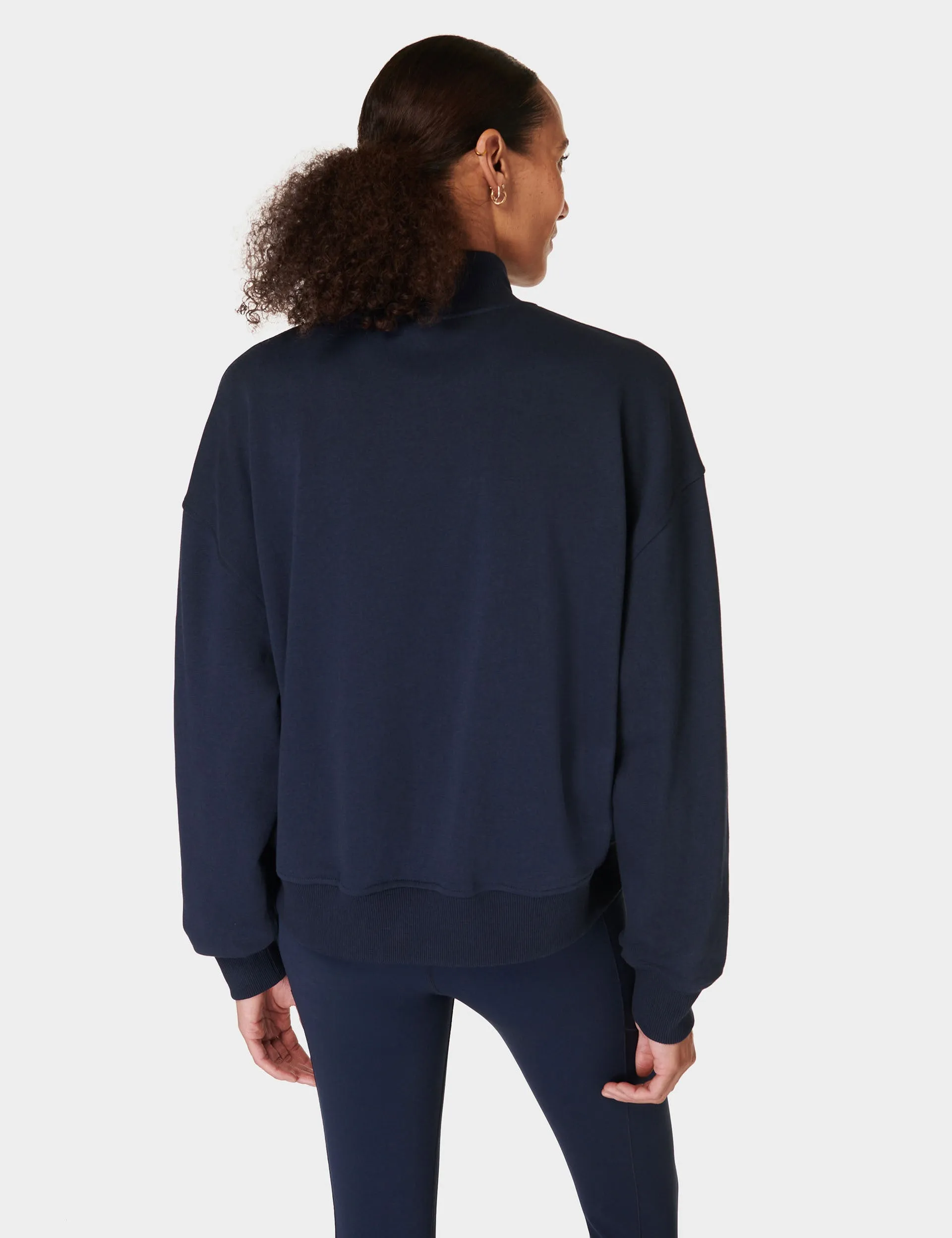 Revive Crop Half Zip - Navy Blue