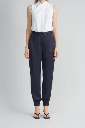 Satin Belted Cargo Pant