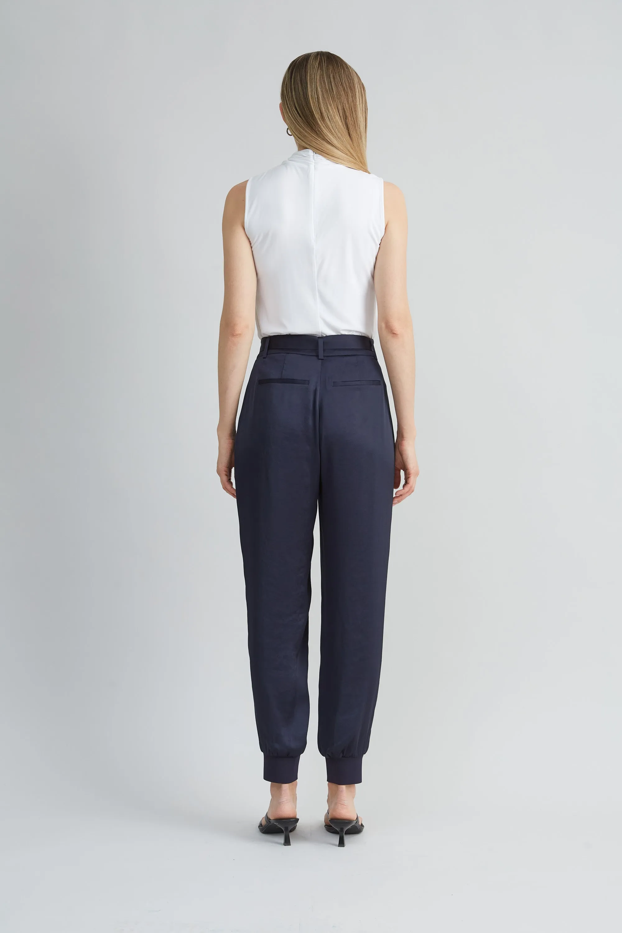 Satin Belted Cargo Pant