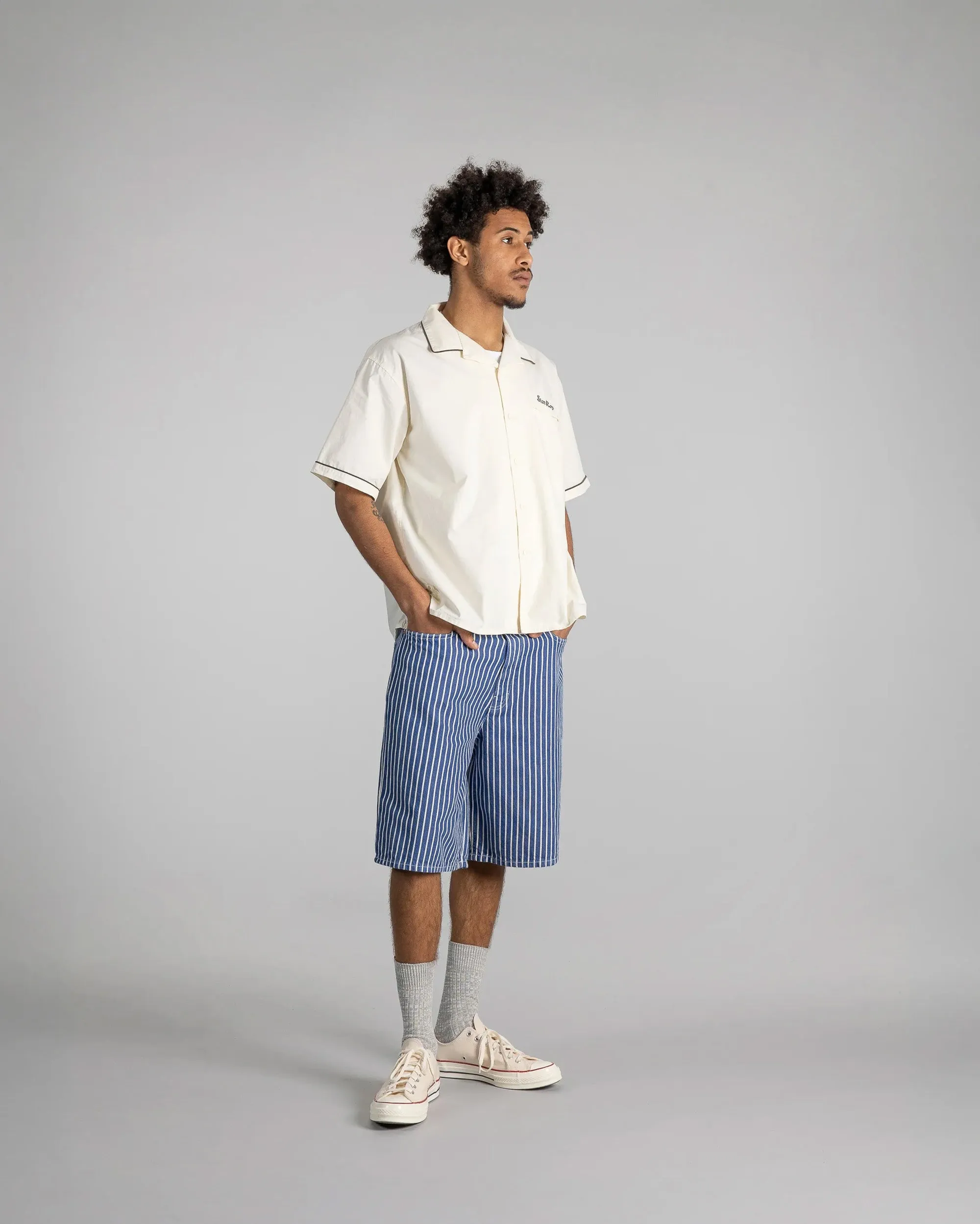 Stan Ray Bowling Shirt - Natural / Matt Black