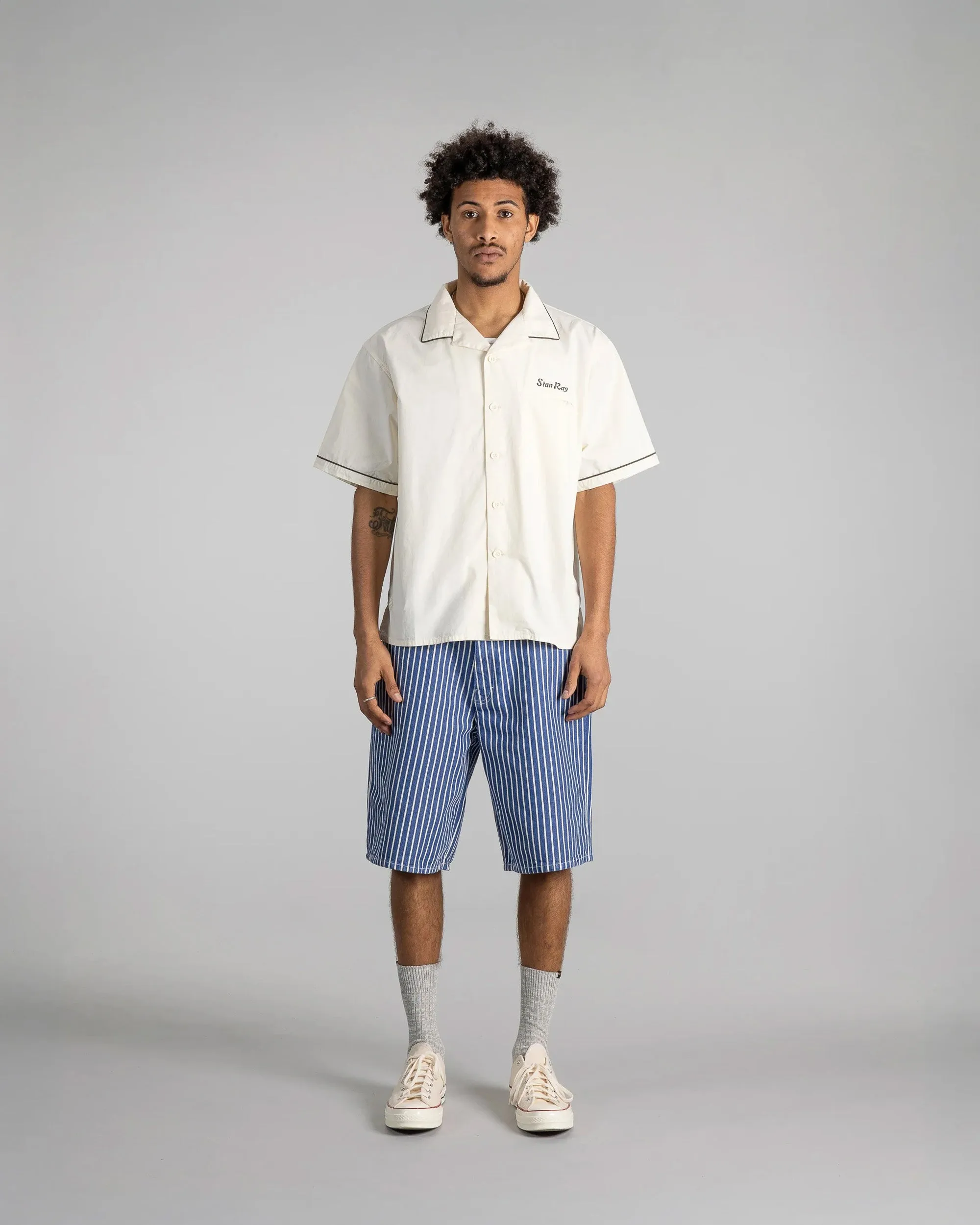Stan Ray Bowling Shirt - Natural / Matt Black