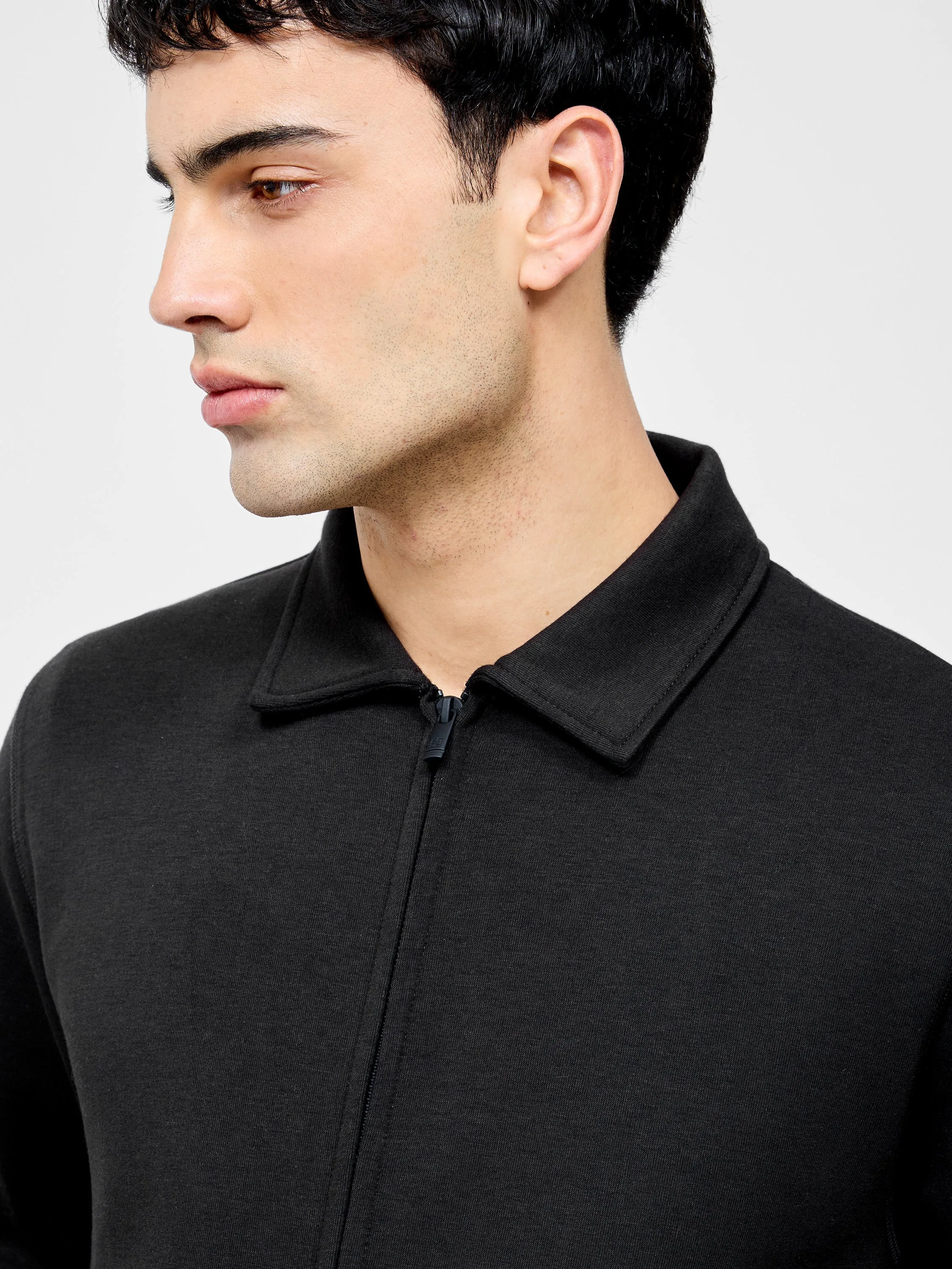 Stretch Collared Zip Through Sweatshirt