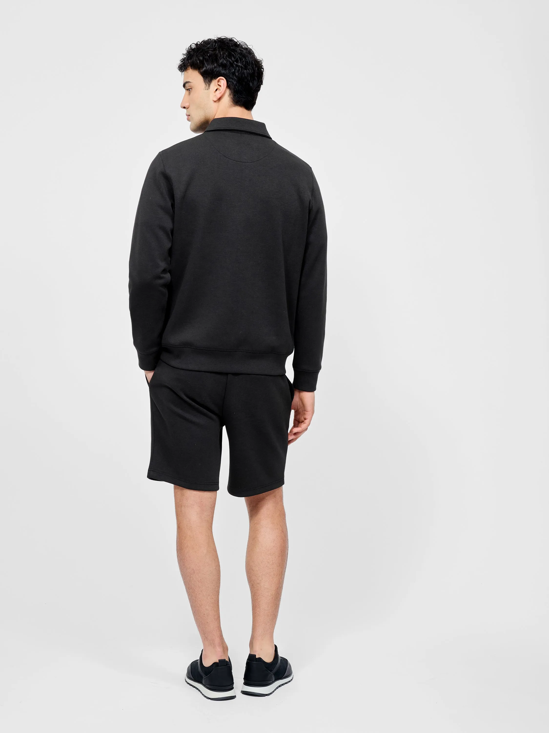 Stretch Collared Zip Through Sweatshirt