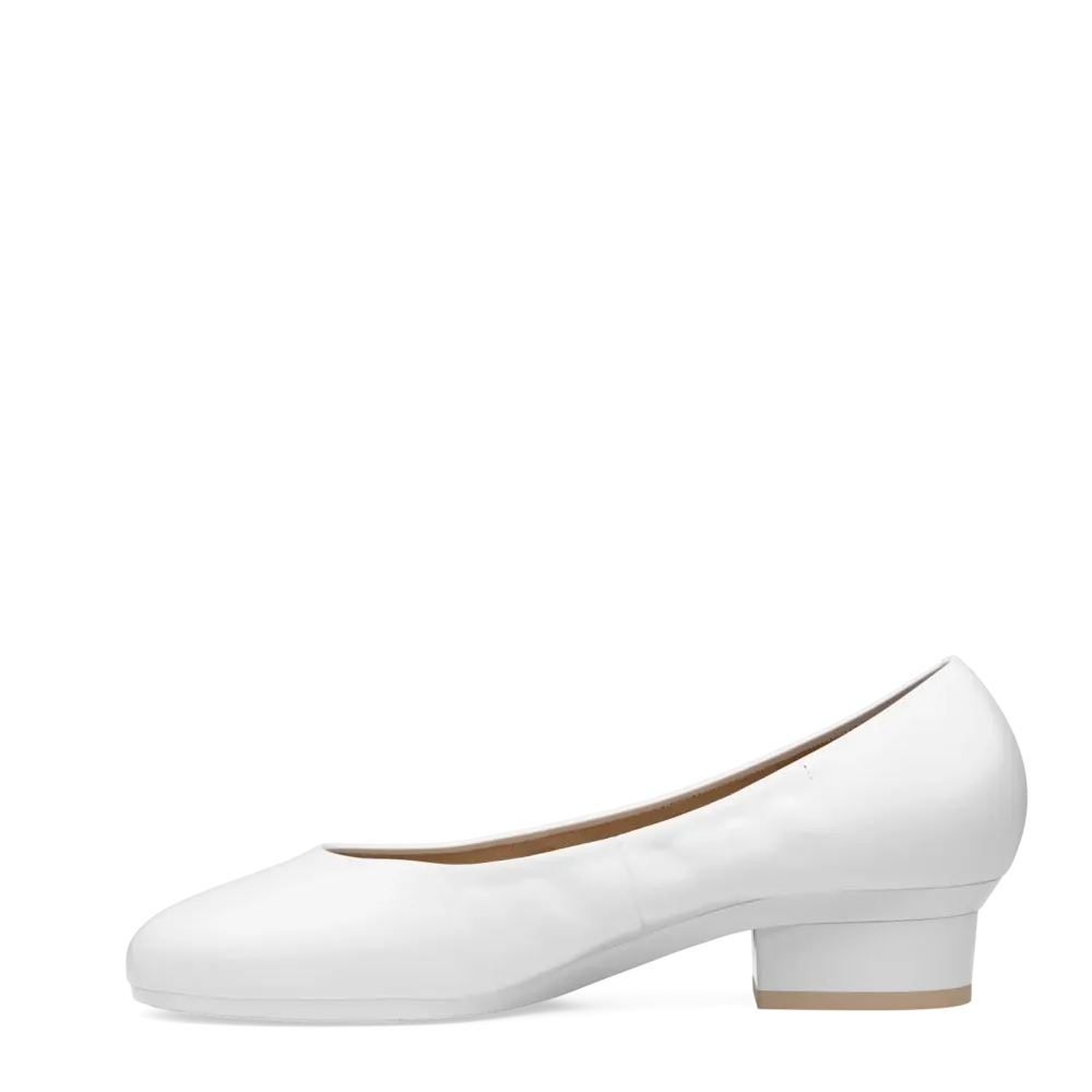 The Ballet Pump - White Leather