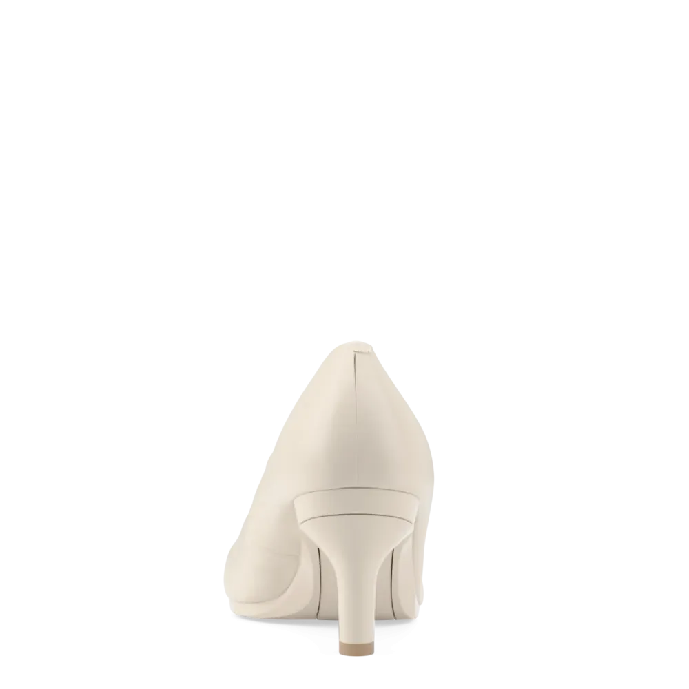 The Pump - Ivory Leather 3 Stiletto