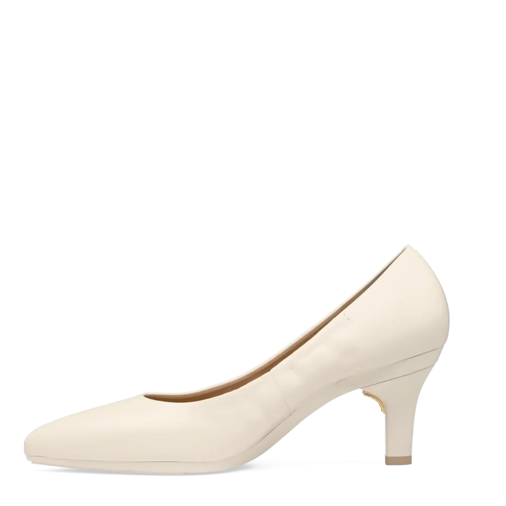 The Pump - Ivory Leather 3 Stiletto
