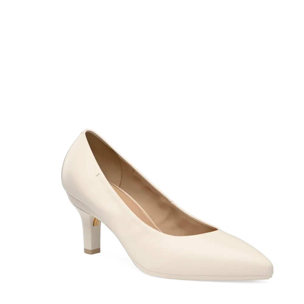 The Pump - Ivory Leather 3 Stiletto