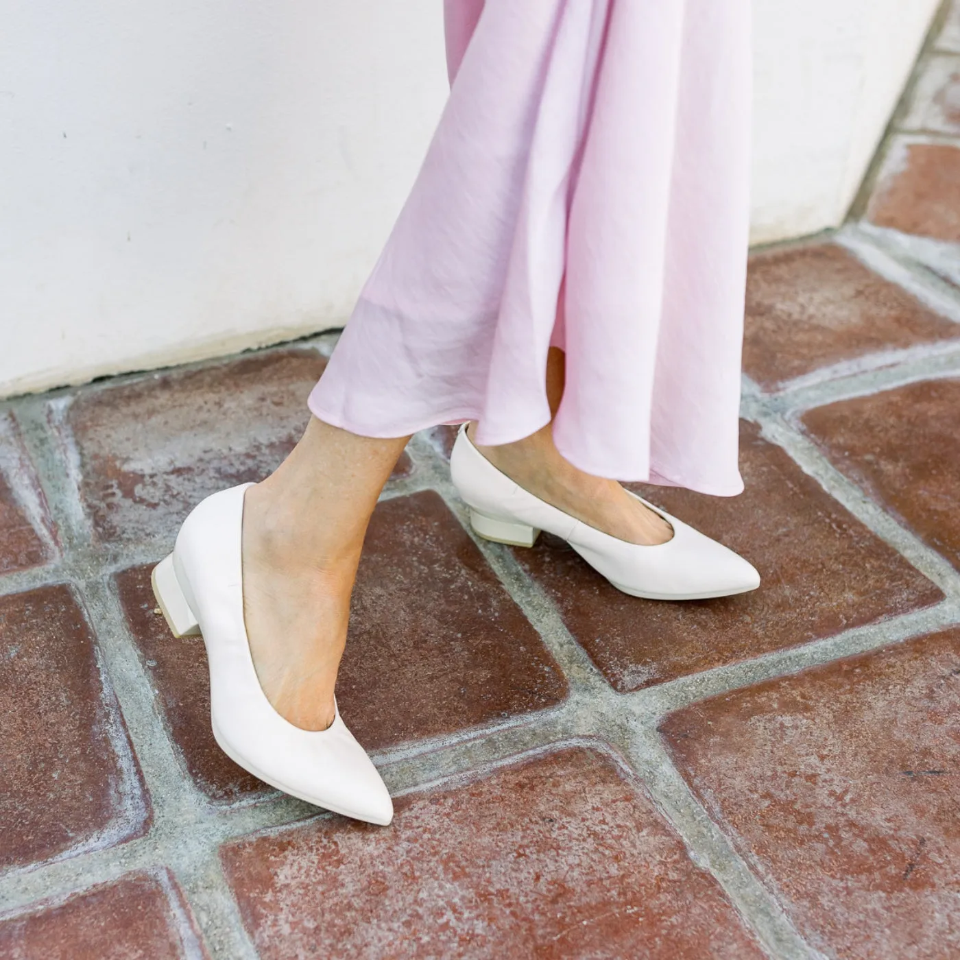The Pump - Ivory Leather