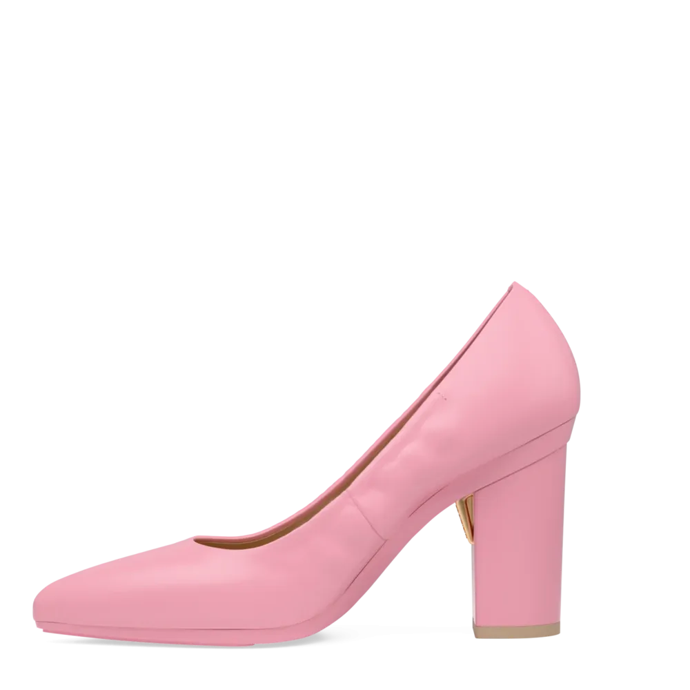 The Pump - Pink Leather 4 Block