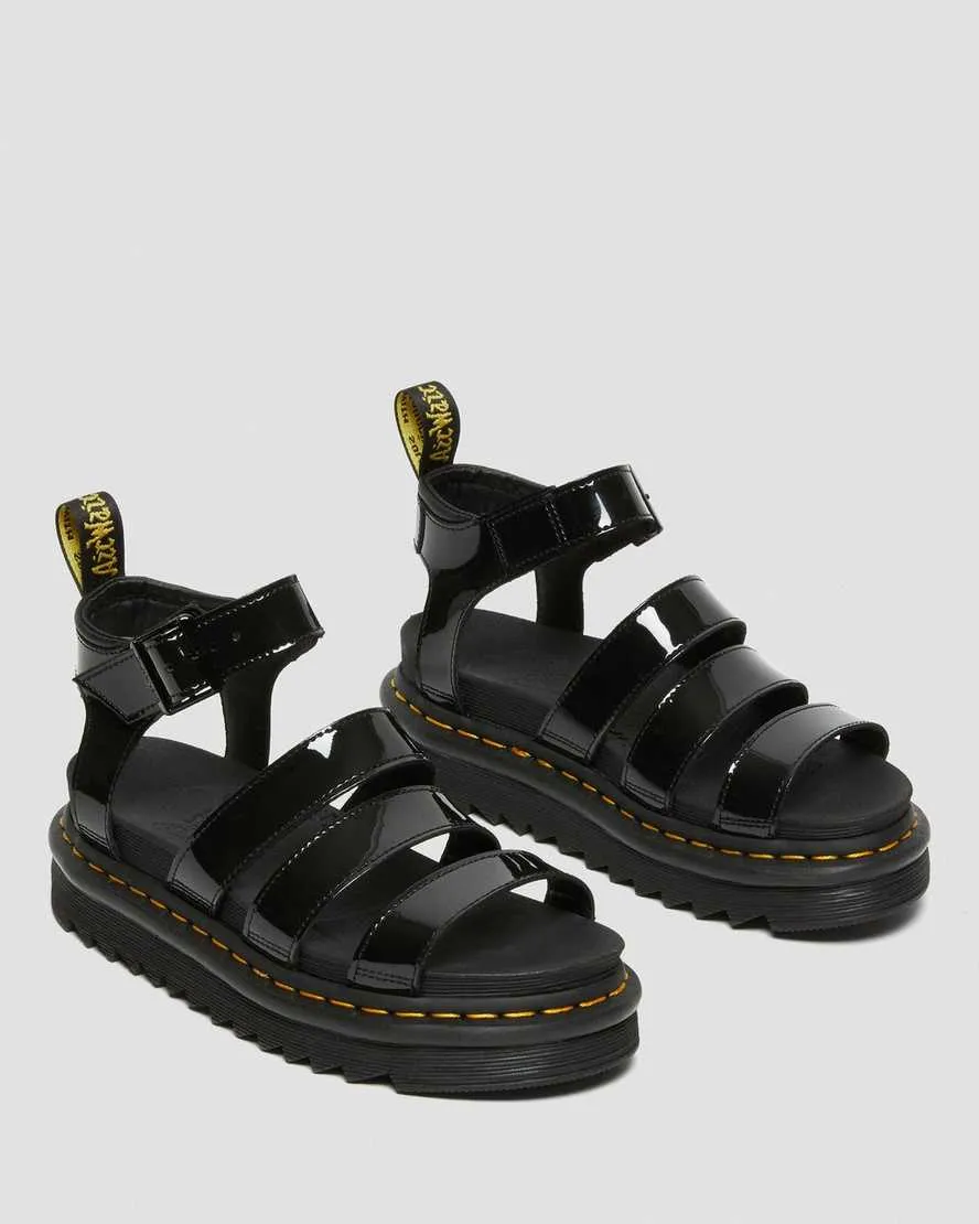 Women's Blaire Patent Leather Strap Sandals Black