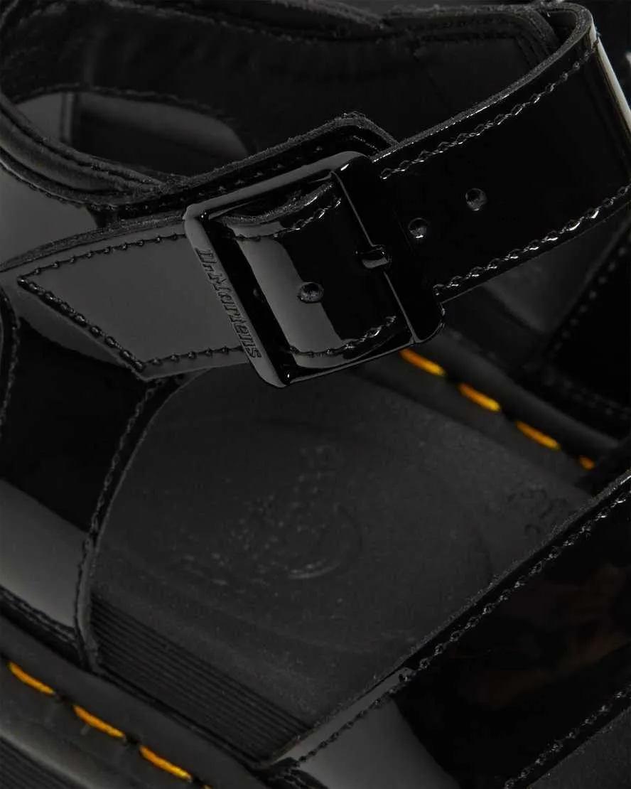 Women's Blaire Patent Leather Strap Sandals Black