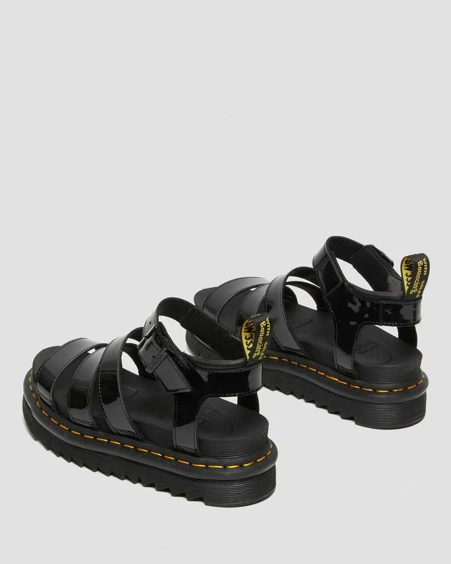 Women's Blaire Patent Leather Strap Sandals Black