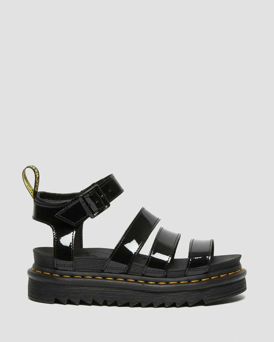 Women's Blaire Patent Leather Strap Sandals Black