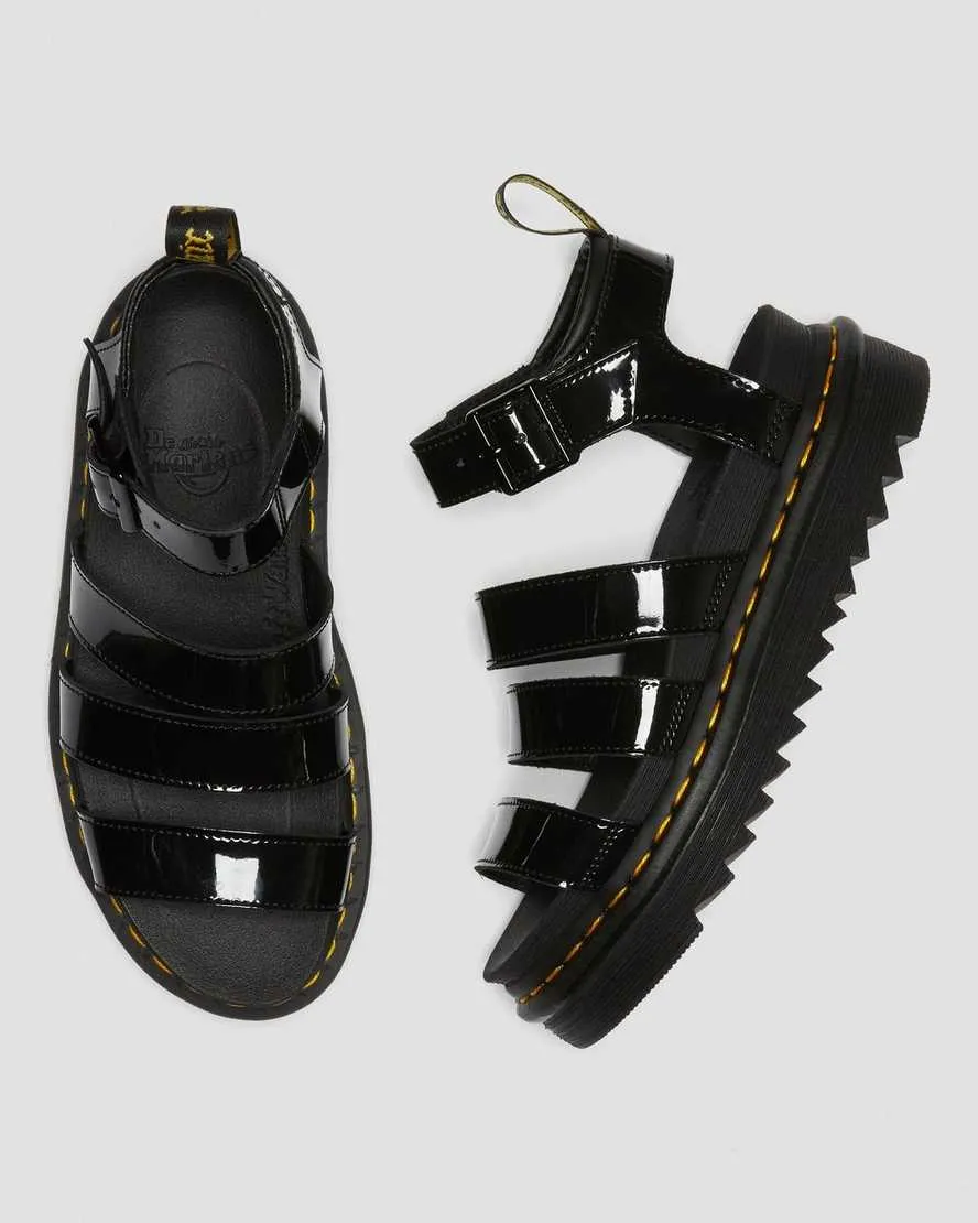 Women's Blaire Patent Leather Strap Sandals Black