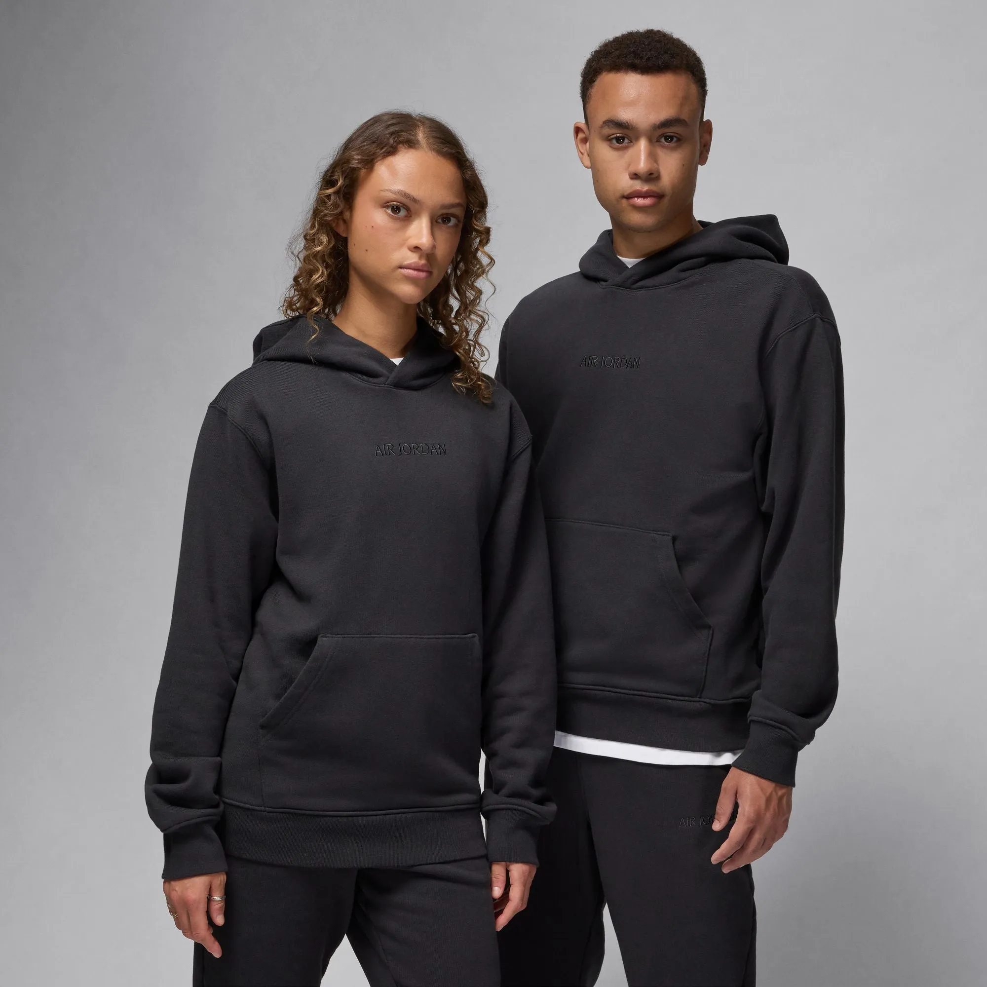 WORDMARK FLEECE PULLOVER HOODIE OFF NOIR