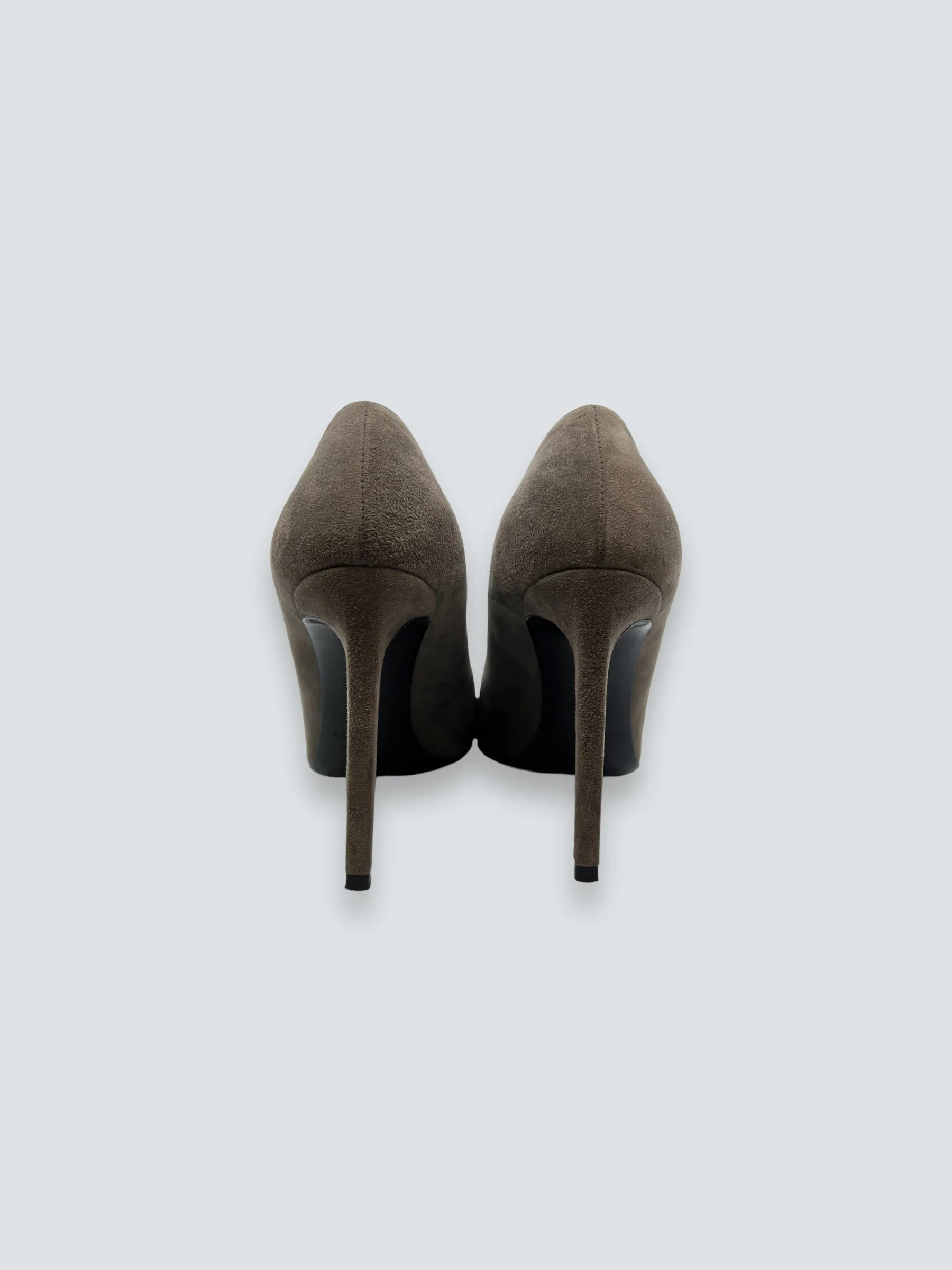 YSL / Yves Saint Laurent Size 35.5 Grey Suede Shoes