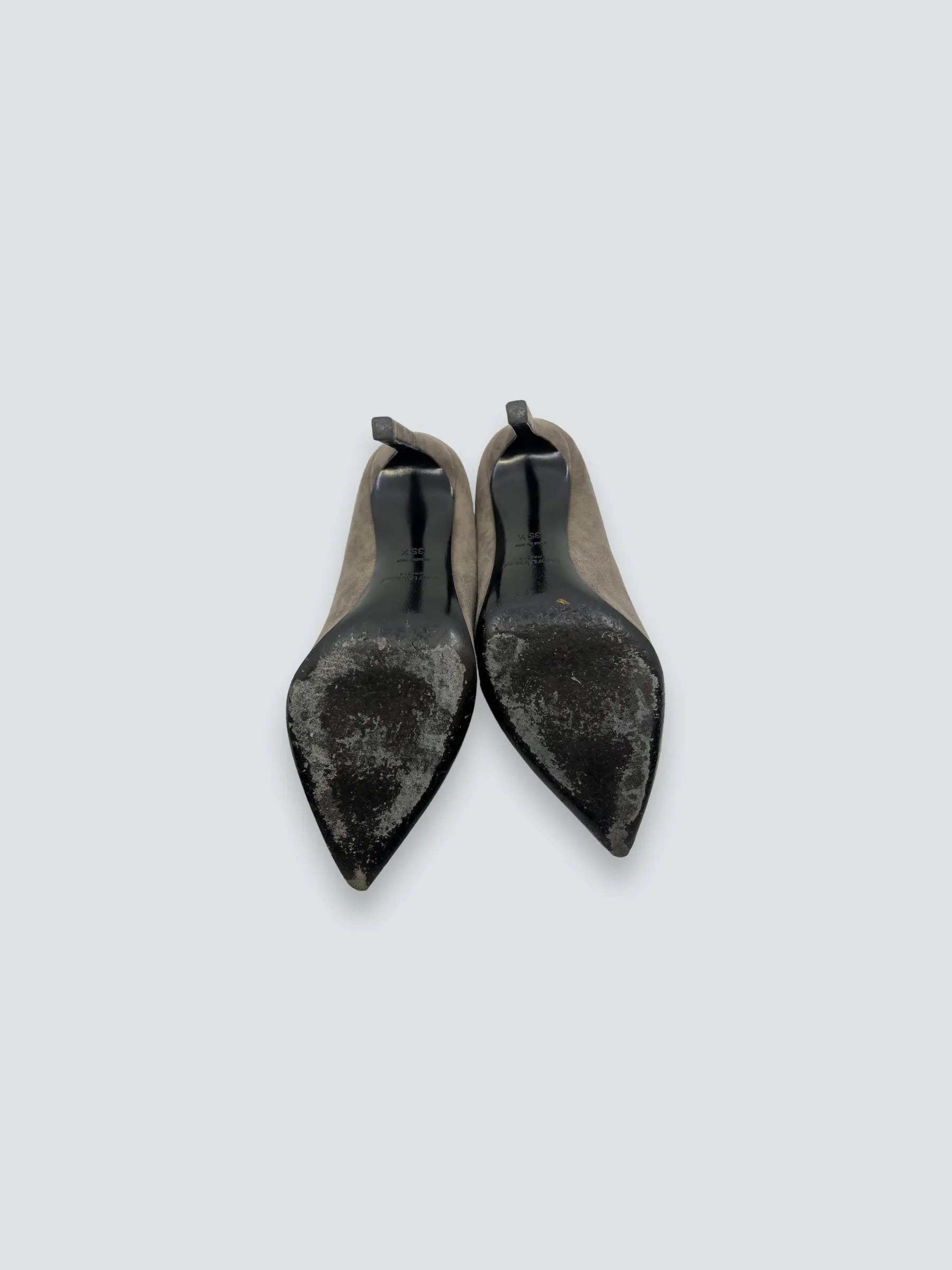 YSL / Yves Saint Laurent Size 35.5 Grey Suede Shoes