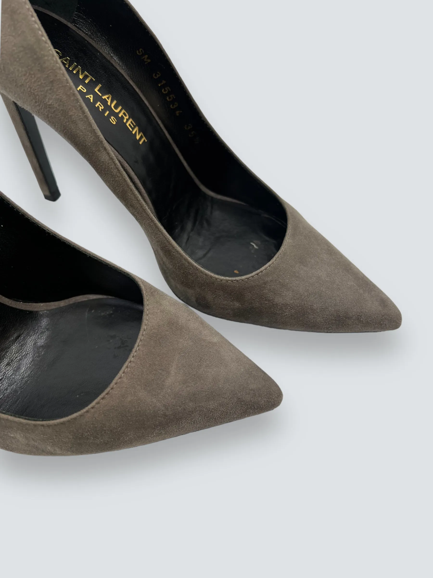 YSL / Yves Saint Laurent Size 35.5 Grey Suede Shoes