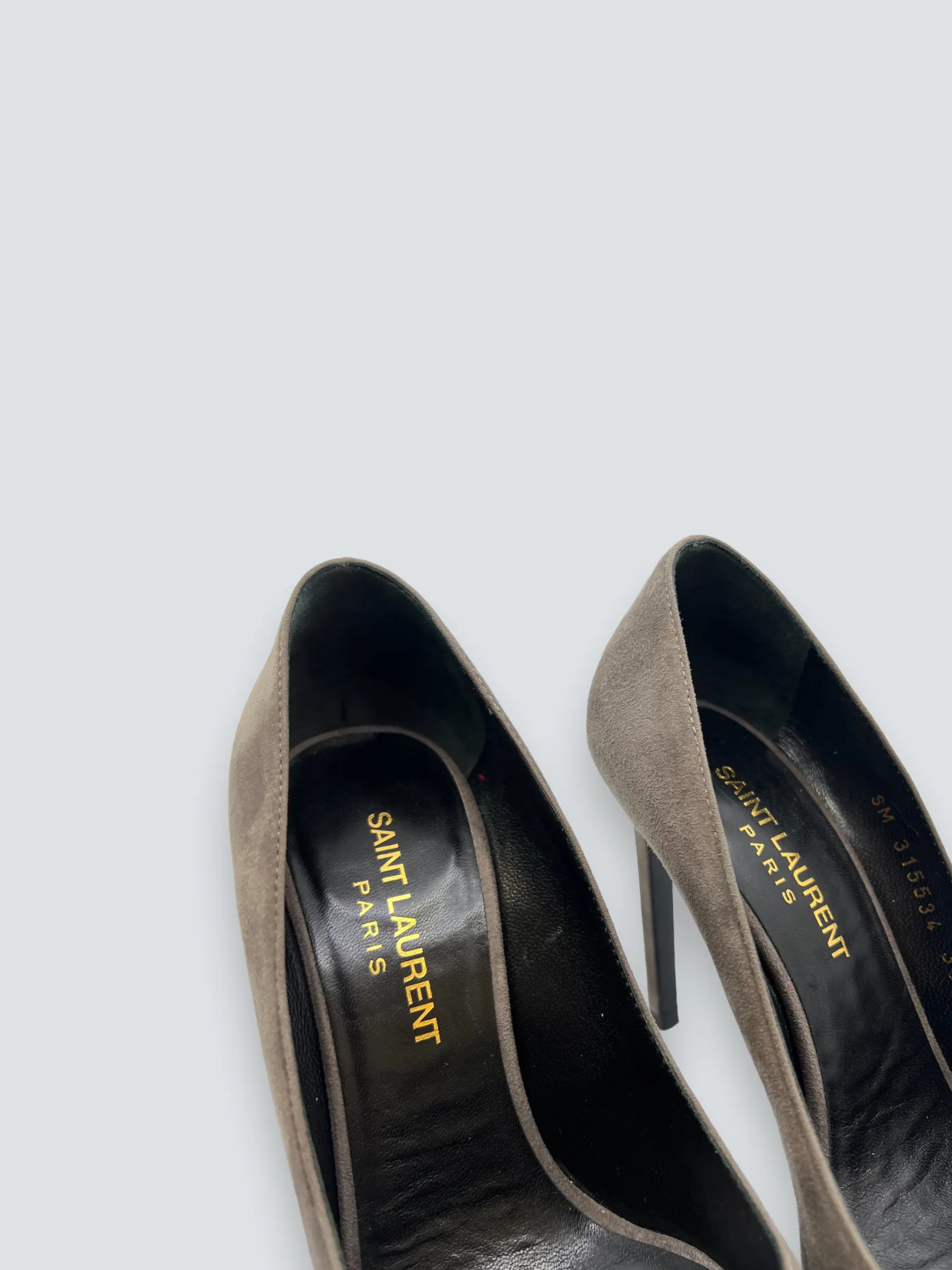 YSL / Yves Saint Laurent Size 35.5 Grey Suede Shoes