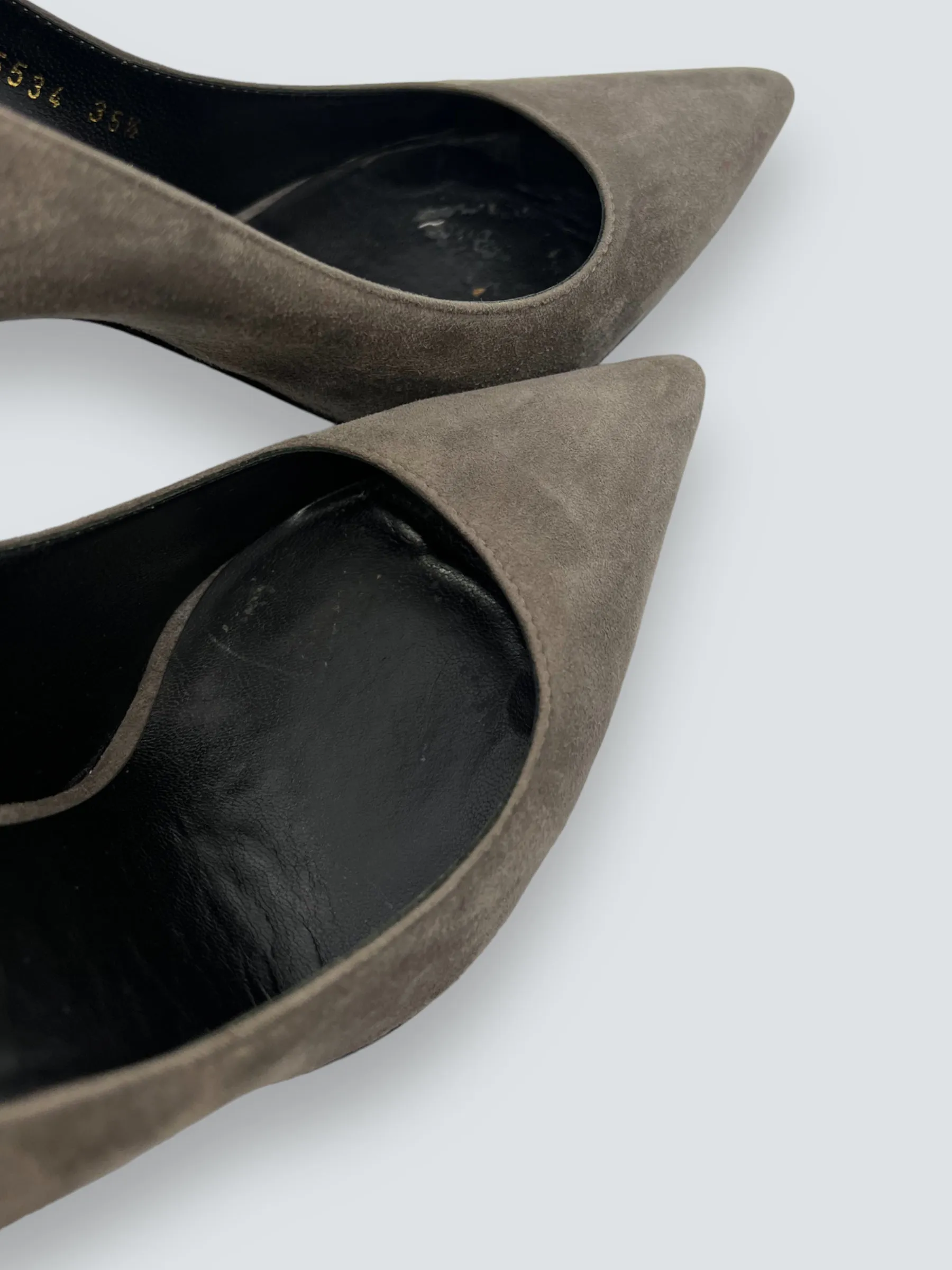 YSL / Yves Saint Laurent Size 35.5 Grey Suede Shoes