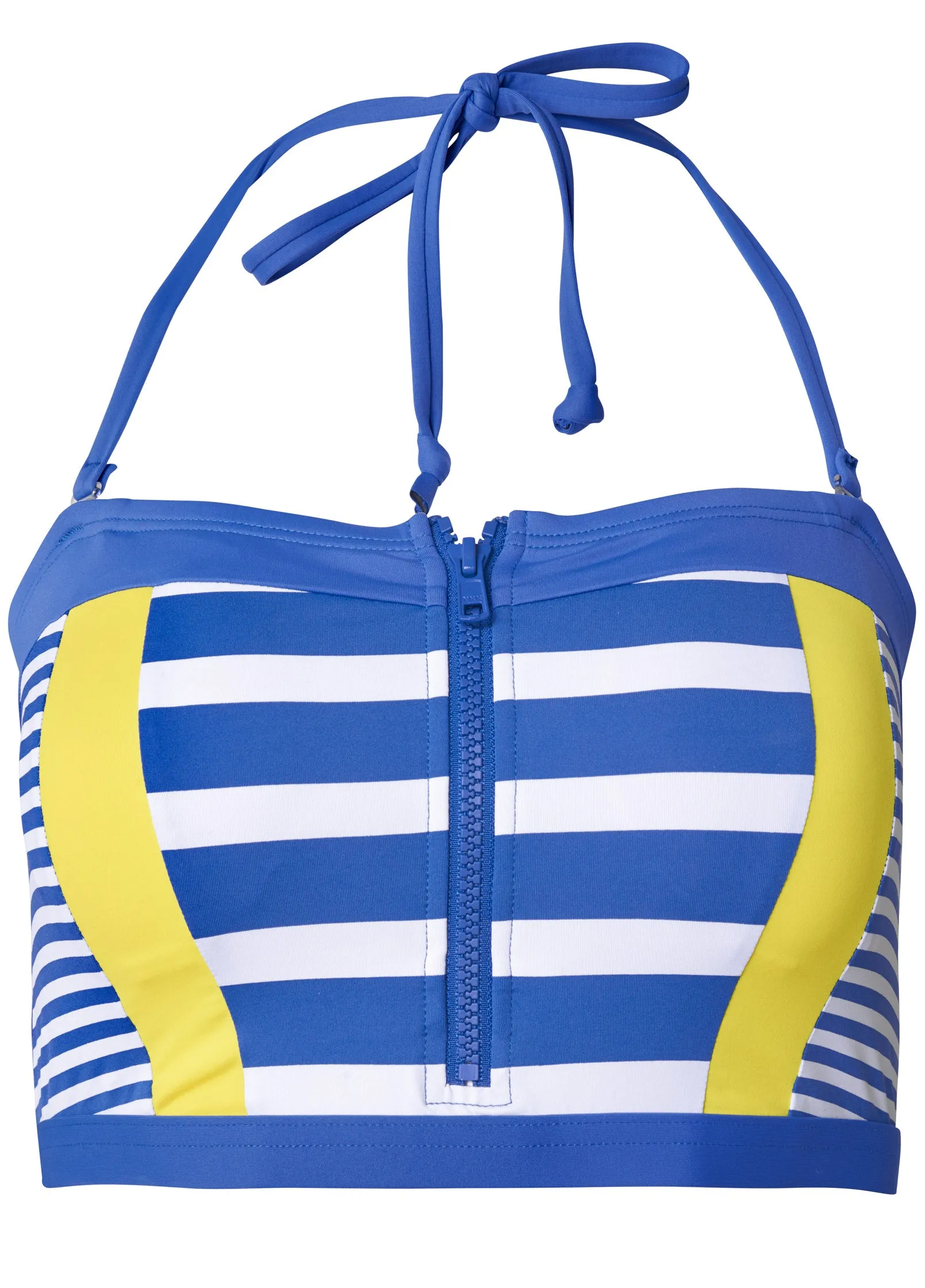 Zip-Front Bikini Top - Mariner Stripes